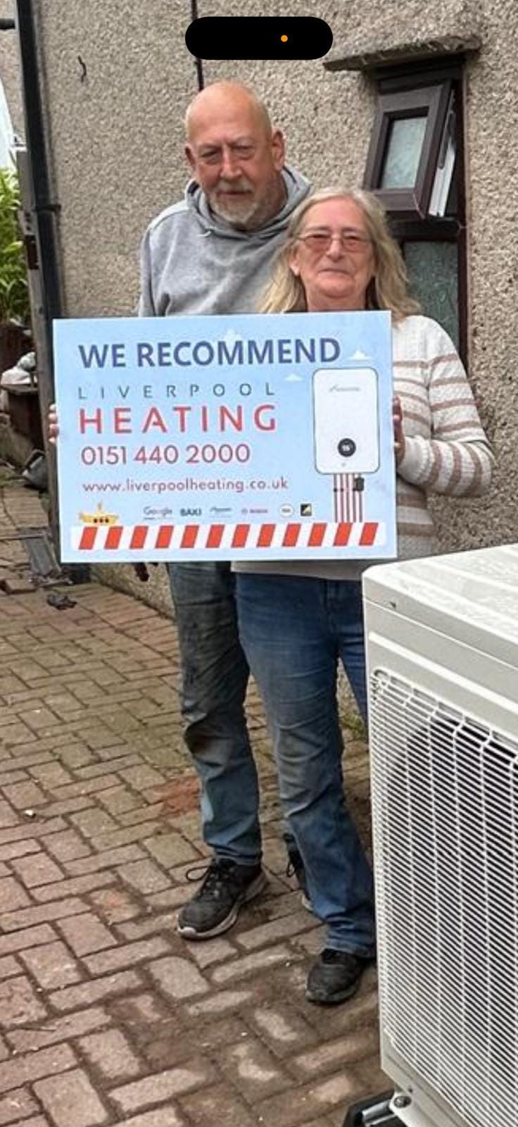 A happy Liverpool Heating customer with their new boiler