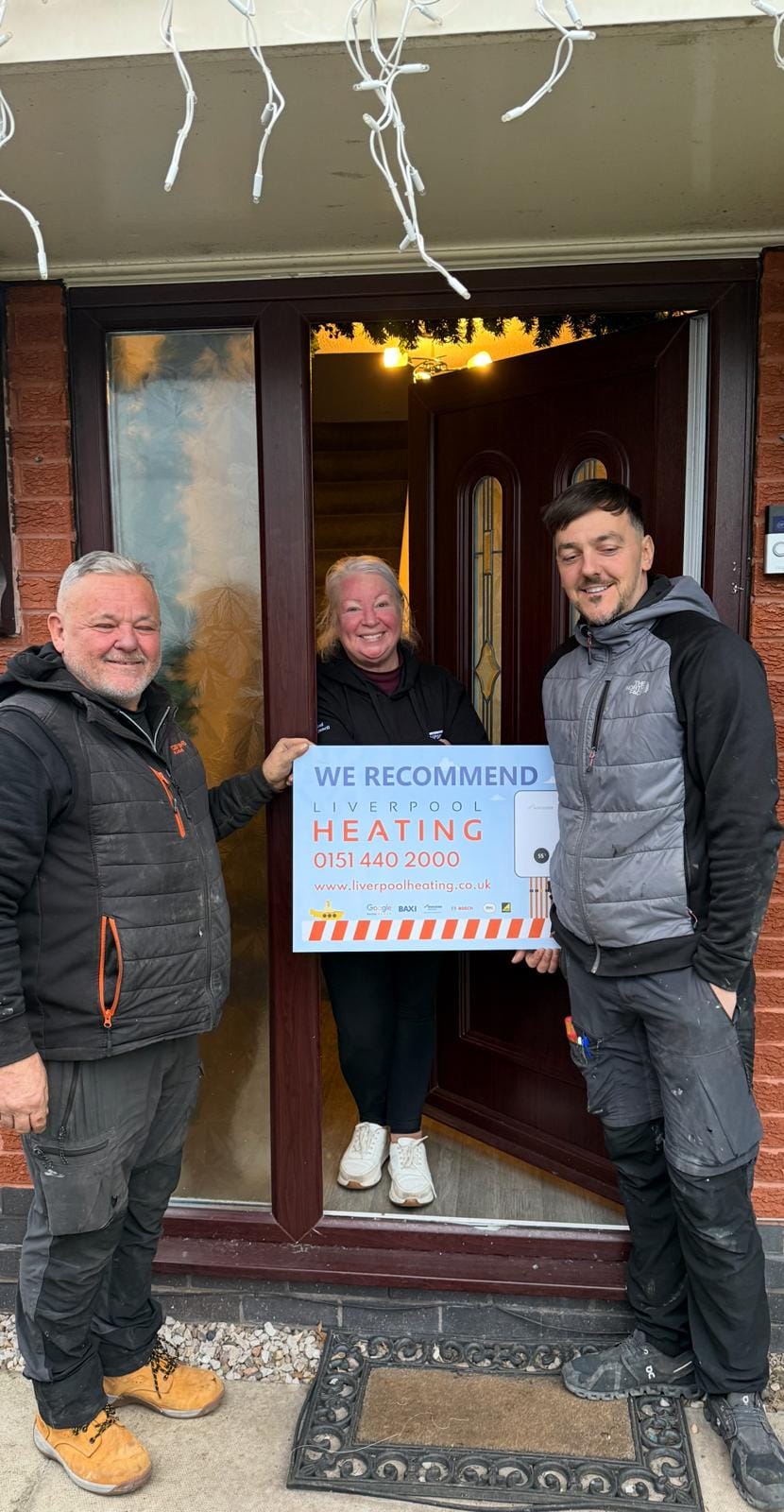 A happy Liverpool Heating customer with their new boiler